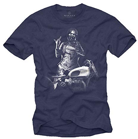 MAKAYA Pin Up Girl mit Motorrad - Herren T-Shirt
