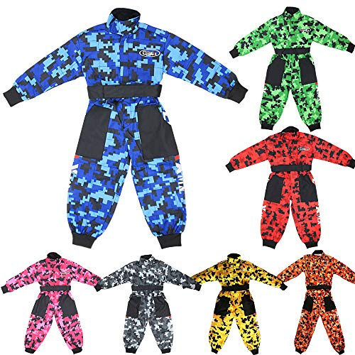 Zorax Interior suave/exterior duradero CUB Niños Motocross CAMO Traje Niños Moto Motocicleta Ropa de carrera Niño ATV Karting Traje General
