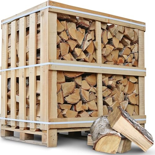 holz4home® 450 - 500 Kg Ofenfertiges Brennholz Birke Kammergetrocknet 25 Cm Holzscheite 1rm / 1,6 Srm | Für Kamin Ofen Grill Feuerschale Smoker Bbq Dutch Oven | Kaminholz Feuerholz Mischholz