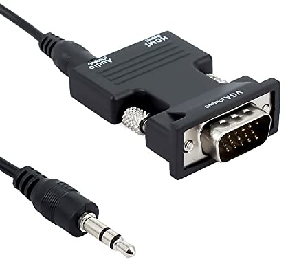 MAOZHOU Adaptador HDMI a VGA, convertidor HDMI (hembra) a VGA (macho) 1080P, compatible con interruptor de computadora portátil PS 4 conectado al monitor TV proyector (con cable de puerto de audio de