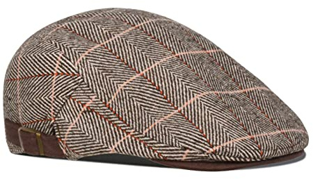 besbomig Boinas Hombre Newsboy Casquillo Plano Sombreros Boinas Flat Cap para Hombre - Wool Felt Moda Vintage Estilo Británico Casquillo, Primavera Otoño Invierno, 55-59cm, Marrón