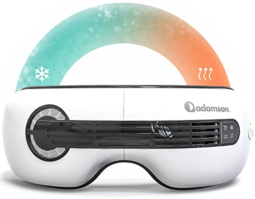 Adamson A80 Masseur oculaire avec chaleur et froid NOUVEAUTÉ - Appareil de massage et relaxation anti cerne rechargeable avec Bluetooth - Soulage la fatigue, les poches et la sécheresse oculaire