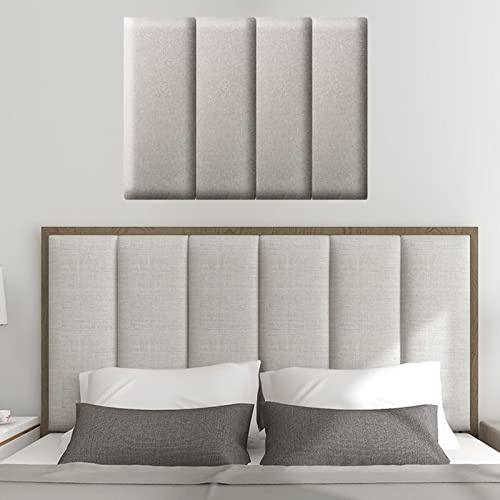ZZYK Leather Upholstered Headboard Wall Mounted Headboards Reading Cushion King Size Backrest Rest Pillow Home Bedroom Hotel Office Headboard 19.6 X7.8,grey,6Panels