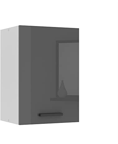 Belini Hängeschrank Küche SG 40 cm, mit 1 Tür, Silber Hochglanz | Küchenschränke, Oberschrank, Küchenhängeschränke, Wandschrank Hängend