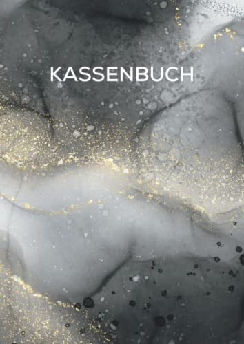 Kassenbuch einfach: für Vereine Kleinunternehmer und Selbstständige | Einnahmen Ausgaben | für 3600 Einträge | Haushaltsbuch | schwarz weiß gold