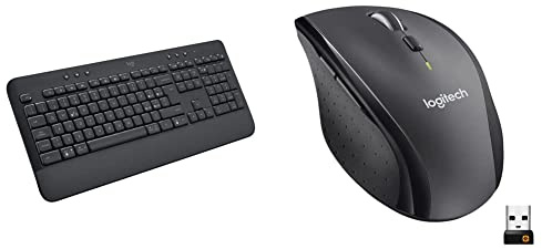 Logitech Signature K650, Tastiera Poggiapolsi Wireless Full-size con Bluetooth BLE o Ricevitore USB & M705 Marathon Mouse Wireless, Ricevitore USB Unifying 2,4 GHz, 1000 DPI