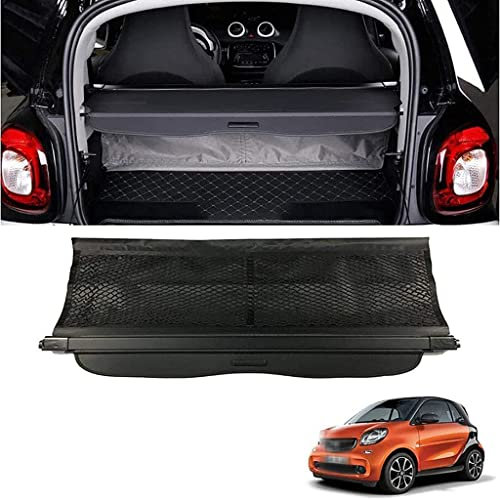 ROLLII Laderaumabdeckung für Smart Fortwo 2015-2020,Einziehbare Kofferraumabdeckung Kofferraum Schutz Abdeckung Schatten Abschirmung Organizer Zubehör