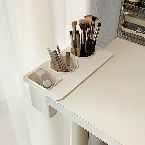 SXHEYUY Kosmetik Organizer, 3 Fächern Schminkaufbewahrung für Parfüm Eyeliners Lippenstift Wimperntusche, Makeup Pinsel Halter für Badezimmer Schlafzimmer Waschtische Büro,Weiß