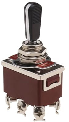 eMagTech Momentaner Wipp-Kippschalter Schwarzer PC Verschleißfester Griff Elektrischer Schalter 3 Positionen 6-poliger EIN/AUS/EIN-Schalter für AC 250V15A/125V20A Schaltkreise Betrieb