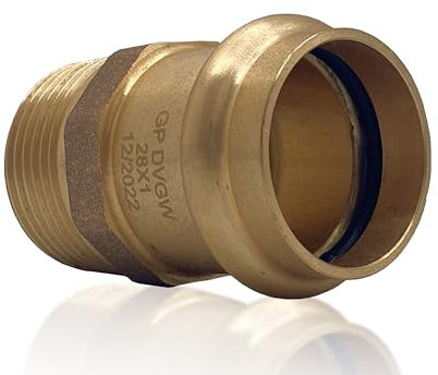 Amazinnov -Rame a crimpare Raccordo per tubo in rame, connettore idraulico (ØMF28x1, Raccordo dritto, 5, Riscaldamento)