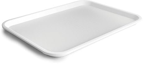 Lacor - 66997 - Bandeja para Servir Comida, Bandeja para Servir Comida, Polipropileno, Libre de BPA, Apilable, Resistente, Superficie Antideslizante, Apta para Lavavajillas, Color Blanco, 41.5x30.5 cm