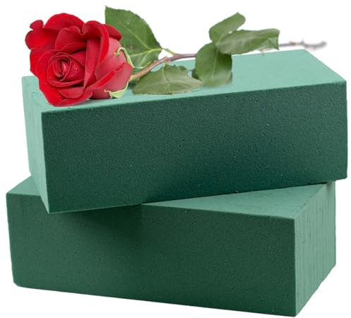Cisolen 2 Pcs Floral Foam Wet Brick for Artificial & Fresh Flower Sponge Block for Weddings and Funeral Arrangement, Best for Indoor and Outdoor Arrangements(23 * 16 * 11CM)