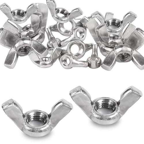 JYTDBCS Écrou papillon torsadé en acier inoxydable plaqué zinc blanc avec bouchon à vis M6