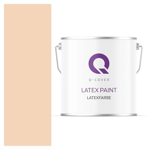 Q-COVER Latexfarbe 5L Hell Pfirsich – Matte Innenfarbe für Wand & Decke, Klasse 3, Hohe Deckkraft, Scheuerfest