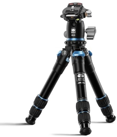 SIRUI Mini treppiede con testa a sfera panoramica a 360°, treppiede da viaggio da tavolo per fotocamera, sistema di sgancio rapido, carico massimo 15 kg, altezza massima 42,4 cm, AM-203+KS-5