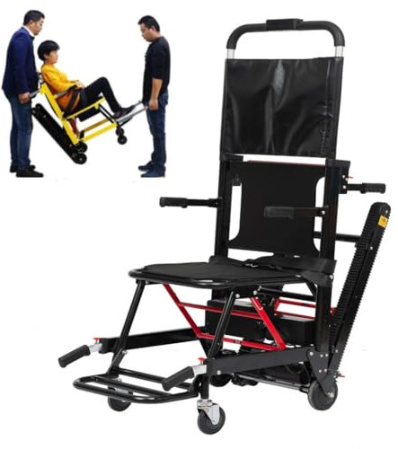 FANGZHL Elektrischer Raupen-Treppensteiger,Treppenlifte,Fahrgestell Kann Treppen Hoch- Und Runterfahren,Stuhl,Zusammenklappbare Tragbare Stuhltreppe,Tragfähigkeit 169 Kg/373 Lbs A
