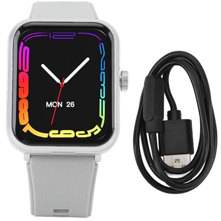 Smartwatch con Auricolari Bluetooth Touch Screen a Colori da 1,85 Pollici Lettore MP3 IP67 Orologio Fitness Resistente All'acqua per Android (Argento)