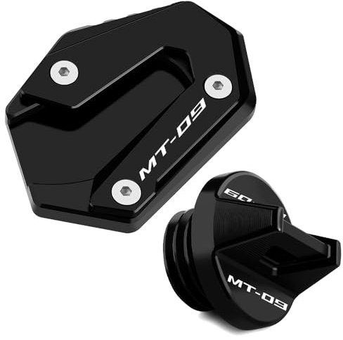 Modeer für YA.MAHA MT-09 /SP 2021-2024 + Tracer 900 2018 2019 2020 seitenständer verbreiterung und Motor Öleinfülldeckel Motorrad Zubehör Sonderangebote Kombi-Kit (mt09-schwarz)