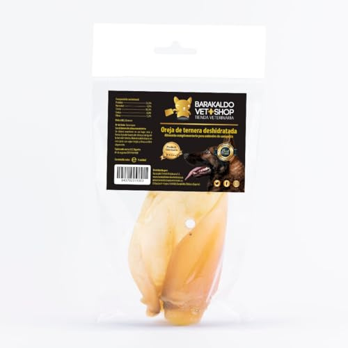 BVS Vet Shop Lot de 6 oreilles de bœuf déshydratées pour chiens riches en collagène et faciles à manger pour chiens de petite et moyenne taille