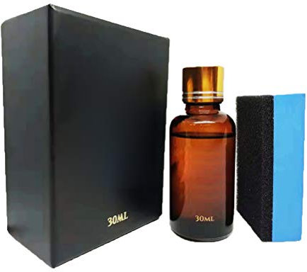 30ml Coche Líquido Cerámica Capa con Esponja Suave Coche Cuidado Cera Cerámica Recubrimiento Líquido Fácil de Enjuagar Quitar Carretera Grim (Negro)