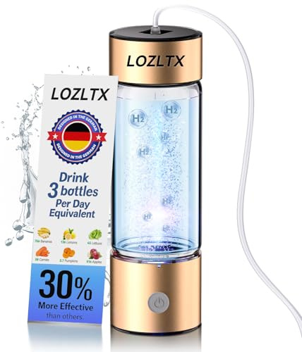 LOZLTX 2025 Technology Hydrogen Water Bottle【NO.1 Double Hydrogen Content】【H2-Elektrolyse - 5000PPB】Hydrogen Water Bottle Heavy Metals Improve Water in 3 Min