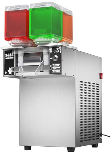 Macchina Professionale Ghiaccio a Fiocchi 750W/1200W Macchina Fiocchi di Neve Elettrica con 4 Secchi Gelatiera Acciaio Inox,per Milkshake Yogurt Birra Vino Succhi di Frutta,1200W