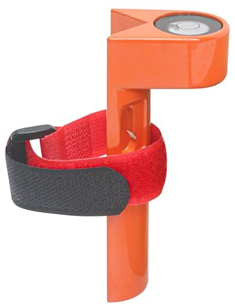 Grade Rod Level, Pole Rod Bubble Level with Adjustable Tie Strap, Aluminum Alloy Stick Right Angle Leveling Tool, 90 Degree Large Handheld Fixed Special Horizontal Bubble Level for Vial Tower Ruler
