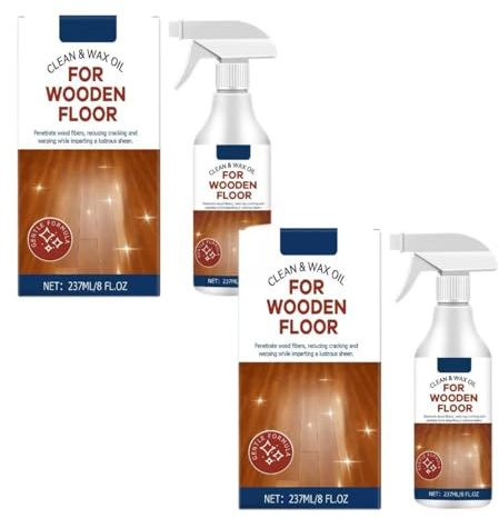 Nettoyant et cire en spray pour parquets - Polish tout-en-un pour parquets et sols stratifiés, facile à vaporiser et à essuyer, sans résidus, 237 ml, brillant et protecteur.