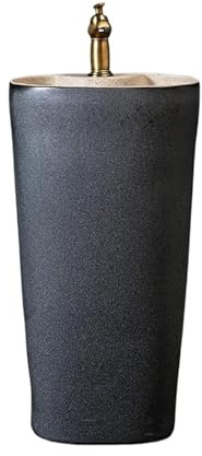 Classique Lavabo sur pied en céramique avec robinet et kit de vidange for salle de bain et jardin Pratique