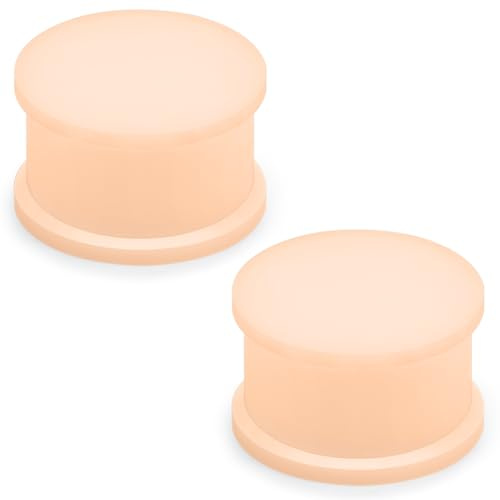 Ocptiy 20mm Flesh Skin Silicone Gauges Tunnels Plugs for Ears Stretching Kit Platic Rubber Ear Soft Tunnels Plugs for Ear Double Flare Gauges Size 20 mm Piercing Jewerly Women Men 13/16 inch