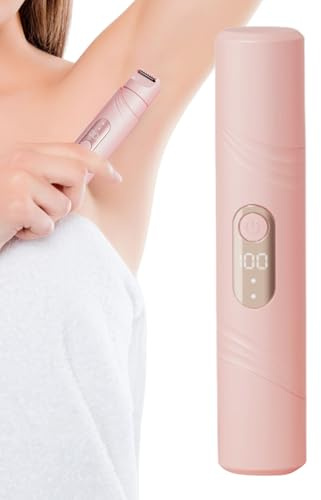 Yuemeuy Maquinilla de Afeitar Eléctrica para Mujer,Afeitadora Seca 2 en 1 Para Piernas Femeninas | Recargable Doble Cabeza Impermeable Pantalla LCD Segura Viaje Axilas Cejas