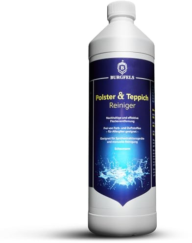 Burgfels Konzentrat für Polsterreiniger Waschsauger [Duft neutral] | Teppichreiniger Mittel, Teppich Reinigungsmittel für Nasssauger 1000ml