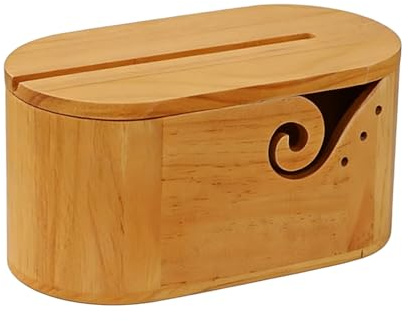 Garnschalen für das Häkeln Holzschale für Wollgarn mit einem Deckel