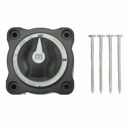 Marine Batterieschalter 300A, Einzelkreis, 48V DC, Mit, IP66 Wasserdicht - Unterbrechungsfreier Batteriewechsel, Vielseitige Montage, Für Boot und Wohnmobil