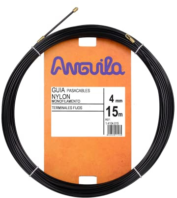 Anguila Guía Pasacables Nylon Terminales Fijos Negro ⌀4mm 15m