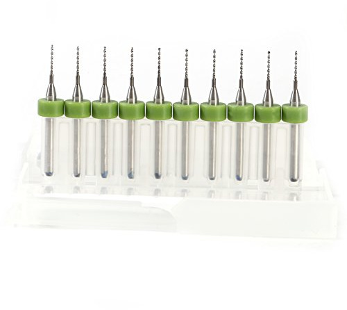 Walfront PCB Punte Per Trapano, 10 Pezzi PCB Circuito Stampato Punta Circuito Stampato Punte a Spirale, 0.7mm Micro Punte Per Trapano in Carburo (0.7mm)