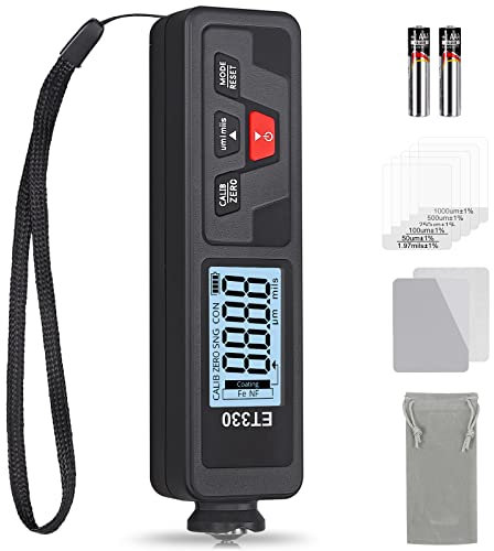 Neoteck Auto Beschichtungsdickenmessgerät 0-1500μm Autolack-Dickenmessgerät Hintergrundbeleuchtung Filmtester Fe & NFe Paint Tool - Schwarz