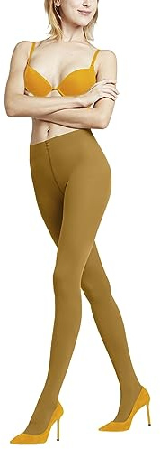 FALKE Damen Pure Matt 50 DEN Strumpfhose halb blickdicht matt reißfest druckfreier Komfortbund Feinstrumpfhose verstärkte Fußspitze feiner Naht feines weiches Material 1 Stück, Gelb (Marigold 1227), M