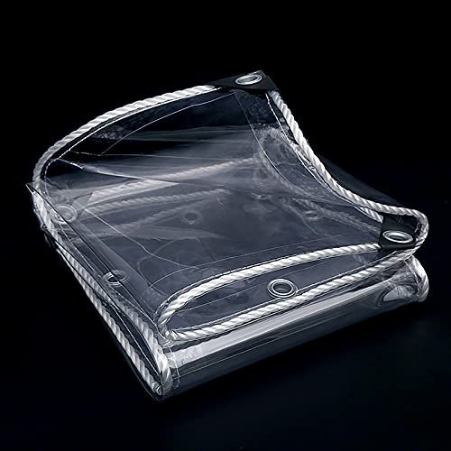 QWEASDF wasserdichte Transparente Plane, Strapazierfähige Vordächer, wasserdichte Plane mit Ösen, für Pflanzen Gewächshaus, Tierstall Dachterrasse Balkon, 0.35mm,0.8x1m/2.6x3.2ft