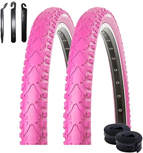 2 x Kenda K-935 Fahrradreifen Fahrradmantel Pink 40-622 (28 x 1,5) + 2 x Schläuche SV inkl. Reifenheber
