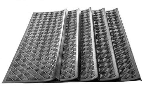 Jet-Line® | 5 Stück | Stufenmatte außen FREDERIKE | schwarz | 25 x 89 cm | rutschsicher | rutschhemmend | außen | Gummi | Treppen Matte | Treppenstufen | Antirutschmatte | Treppenmatte