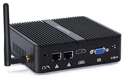 ALLASONE Mini PC Windows 10 Pro Celeron J4125,Mini Computer Doppia LAN 4GB RAM 64GB SSD,Fanless Industrial PC 2xRS232 COM USB 3.0,HDMI+VGA Doppia uscita