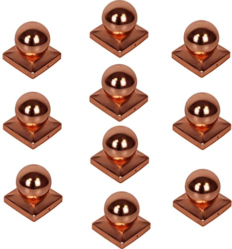 Baumarktplus 10x Pfostenkappe Kupfer Abdeckkappe für Pfosten Kugel 101 mm 10x10 cm