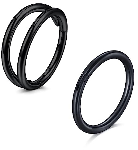 MODRSA Nasenpiercing Ring 16G 18G Hinged Clicker Septum 316L Chirurgenstahl Conch Helix Nasenring für Damen Knorpel