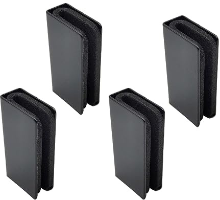YXQ Abrazadera de cristal rectangular magnética para puerta de cristal de 6 mm, ducha, armario, chimenea (negro, 4 piezas)