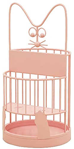 Cat Profile Metal Home Umbrella Rack, 2 Tier Hollow Out Umbrella Stand with Short Umbrella Area, Umbrella Holder for Front Door, Entrance, Porch