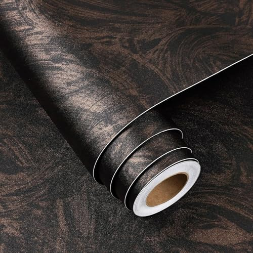 FunStick 40CM×6M Klebefolie Möbel Betonoptik Folie für Möbel Küchenschrank Tischfolie Schwarz Gold Beton Möbelfolie Arbeitsplatte Schwarz Braun Wasserdicht Küchentapete Selbstklebend Beton Folie Wand