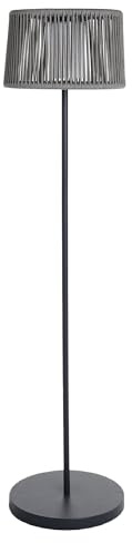 Lumisky Lampada da terra solare in poly rattan grigio LED bianco caldo SOLEO H145cm