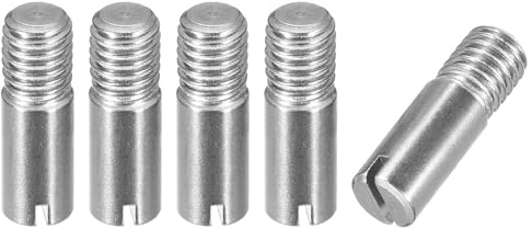 sourcing map 5 Stück M8 x 25mm geschlitzter Zylinderstift aus 304 Edelstahl mit Außengewinde zur Positionierung von Möbeln und Schränken