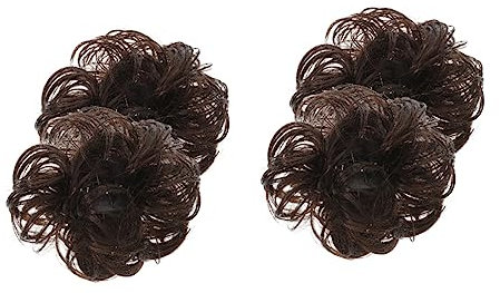 Ipetboom 4 Stück Perücke gefälschte Brötchenverlängerungen Haarspange für Frauen Tiara gefälschte Haarbrötchen Brötchen Haarverlängerung Locken Haarteil Hinterkopf Haarring